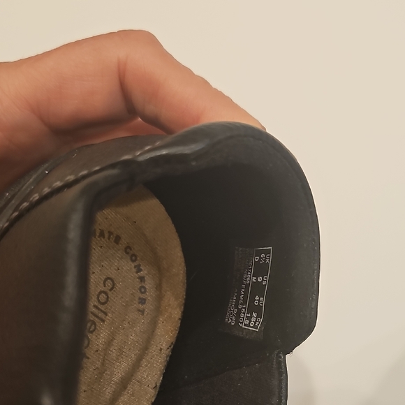 Clarks Black Leather Slip-On Flats Women's Size 9 - Picture 7 of 8